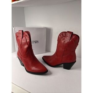 DREAM PARIS Women's Cowboy  Boots Sz 9.5 Red